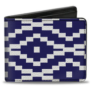 Bi-Fold Wallet - Geometric Diamond Blue White Bi-Fold Wallets Buckle-Down