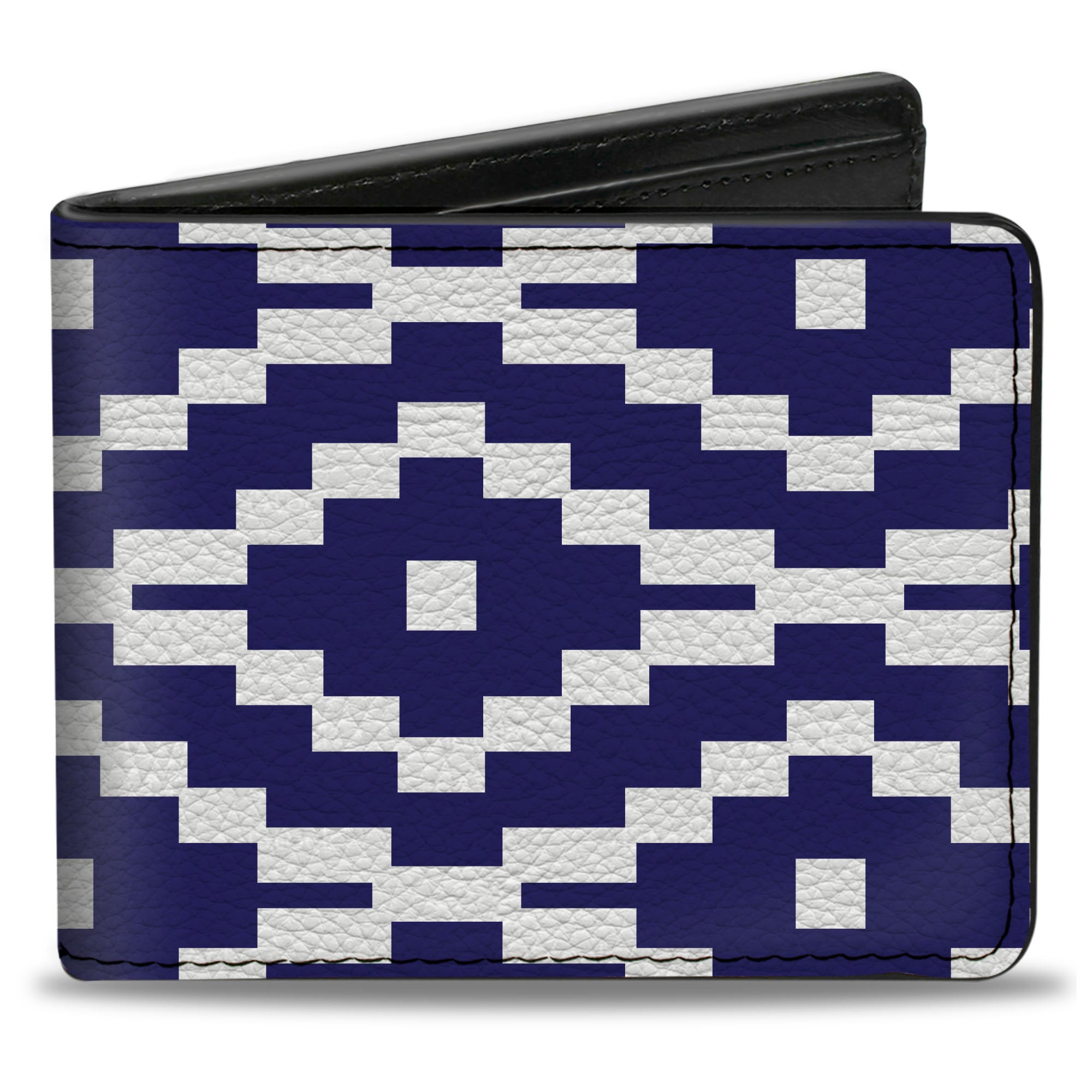 Bi-Fold Wallet - Geometric Diamond Blue White Bi-Fold Wallets Buckle-Down