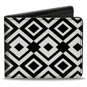 Bi-Fold Wallet - Geometric Diamond2 Black White Black Bi-Fold Wallets Buckle-Down