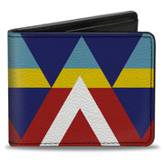 Bi-Fold Wallet - Geometric Triangles Stripe Red White Blues Yellow Bi-Fold Wallets Buckle-Down