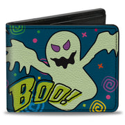 Bi-Fold Wallet - Ghost BOO! Blue Multi Color Bi-Fold Wallets Buckle-Down