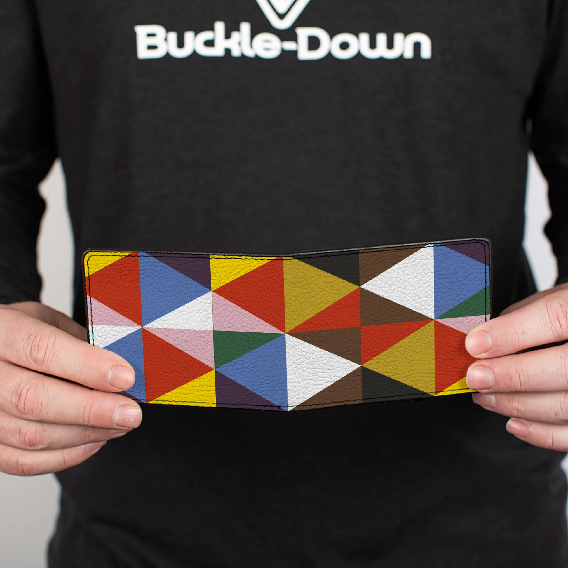 Bi-Fold Wallet - Geometric Triangle Blocks Multi Color Bi-Fold Wallets Buckle-Down