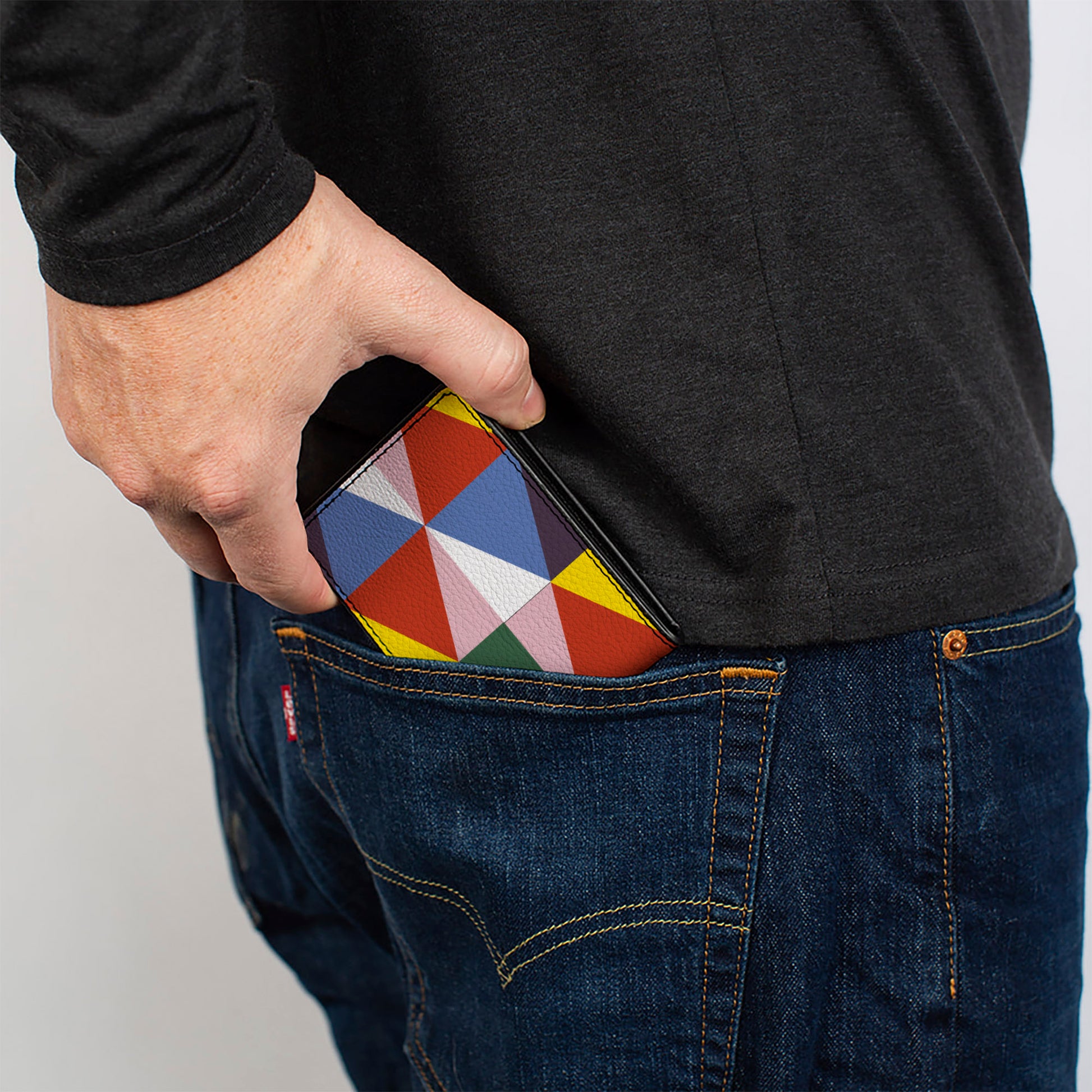 Bi-Fold Wallet - Geometric Triangle Blocks Multi Color Bi-Fold Wallets Buckle-Down