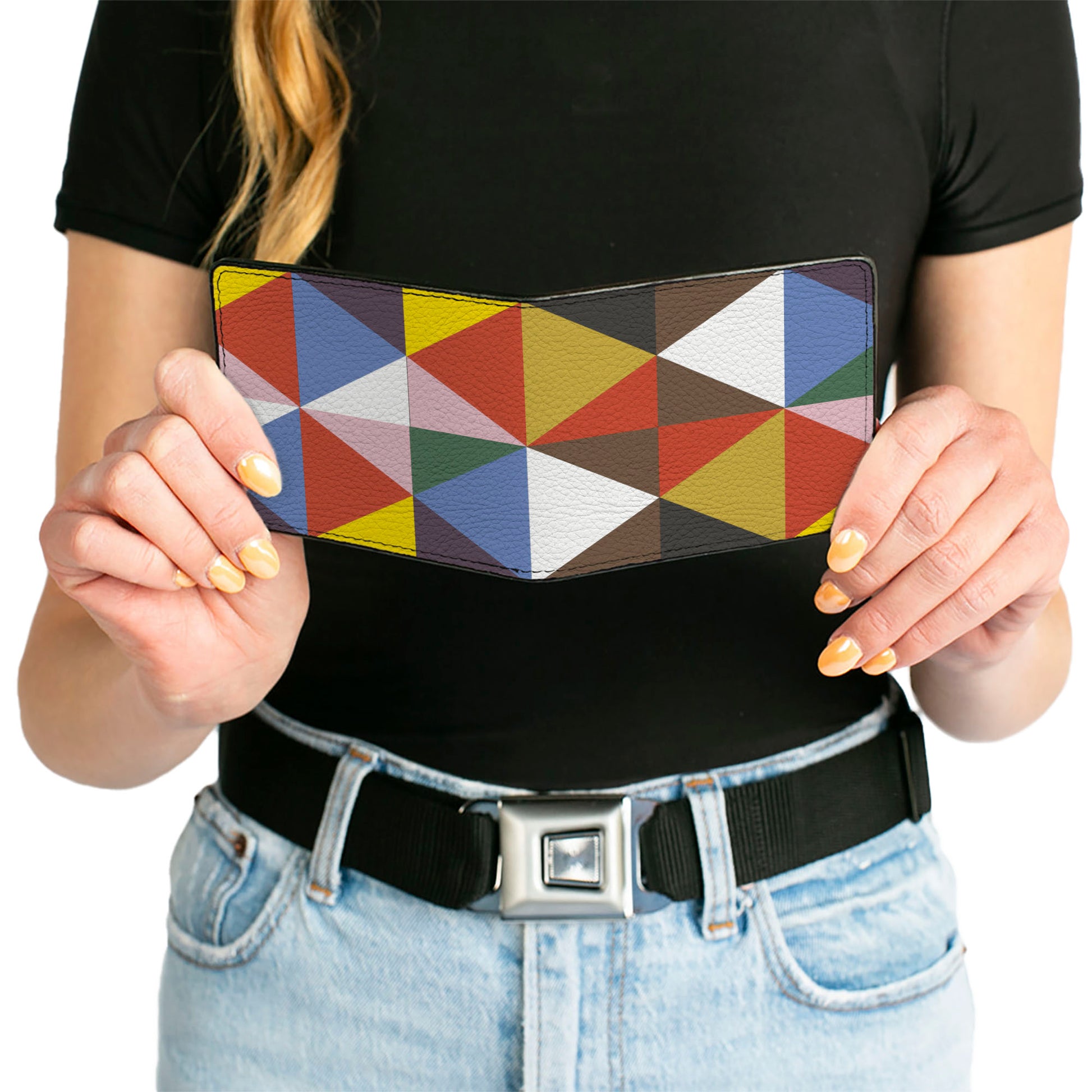 Bi-Fold Wallet - Geometric Triangle Blocks Multi Color Bi-Fold Wallets Buckle-Down