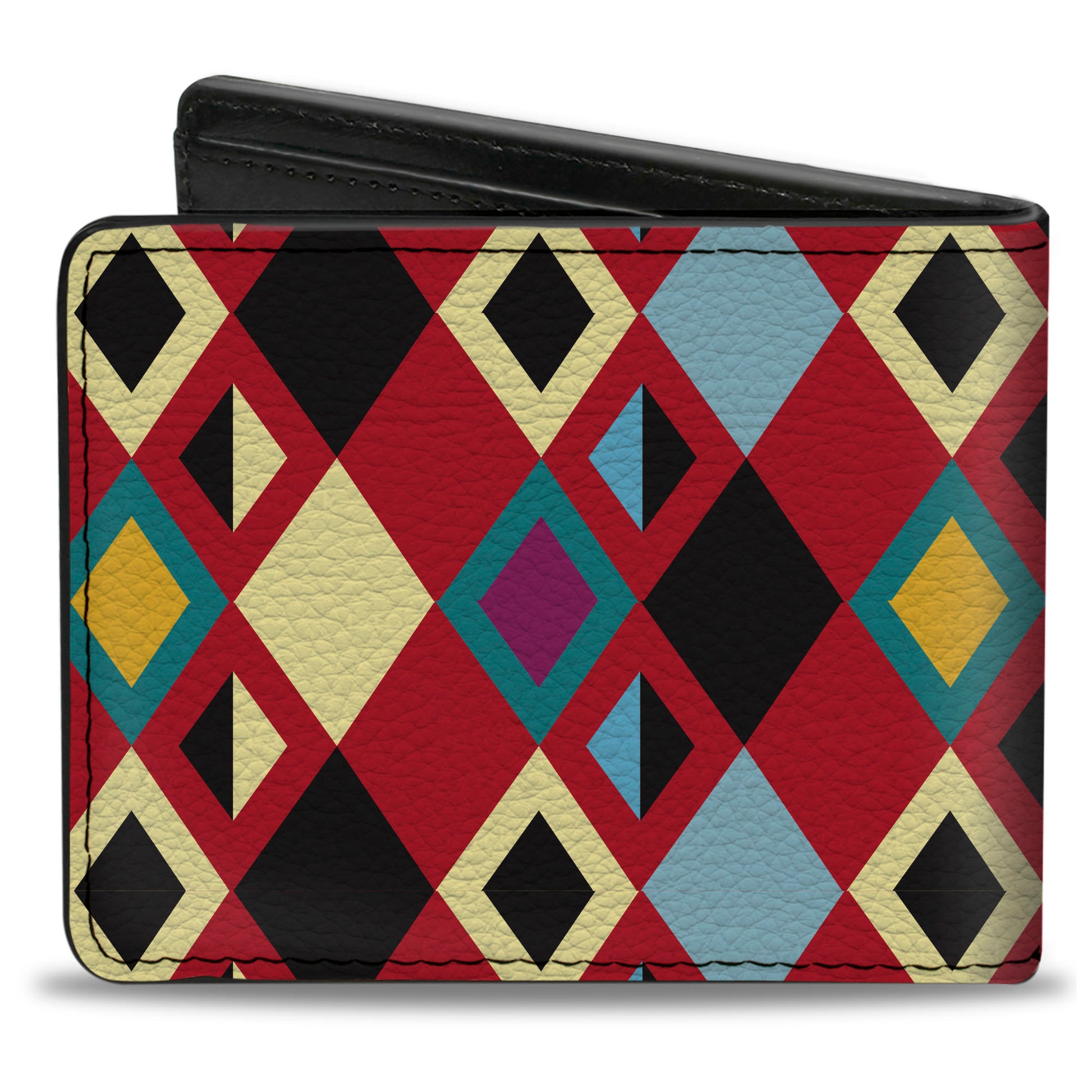 Bi-Fold Wallet - Geometric9 Black Red Turquoise Ivory Bi-Fold Wallets Buckle-Down