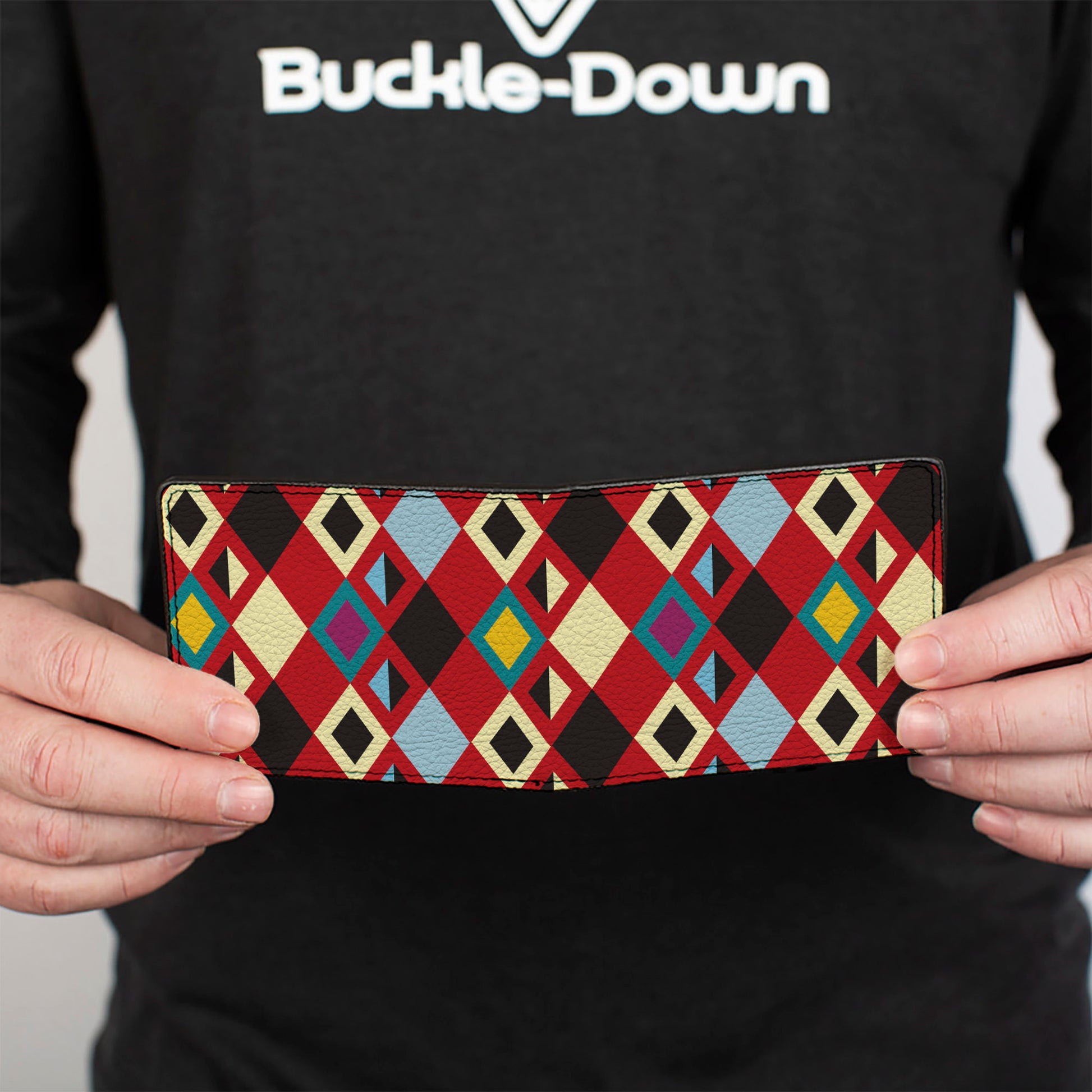 Bi-Fold Wallet - Geometric9 Black Red Turquoise Ivory Bi-Fold Wallets Buckle-Down