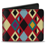 Bi-Fold Wallet - Geometric9 Black Red Turquoise Ivory Bi-Fold Wallets Buckle-Down