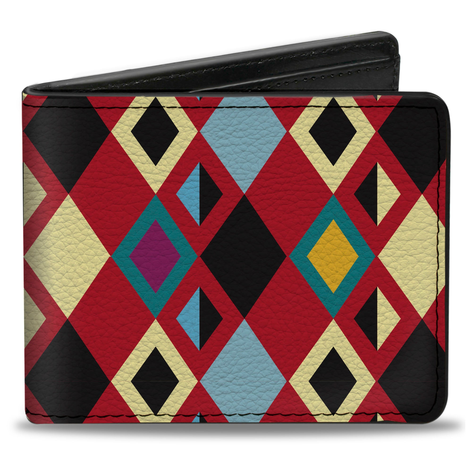 Bi-Fold Wallet - Geometric9 Black Red Turquoise Ivory Bi-Fold Wallets Buckle-Down