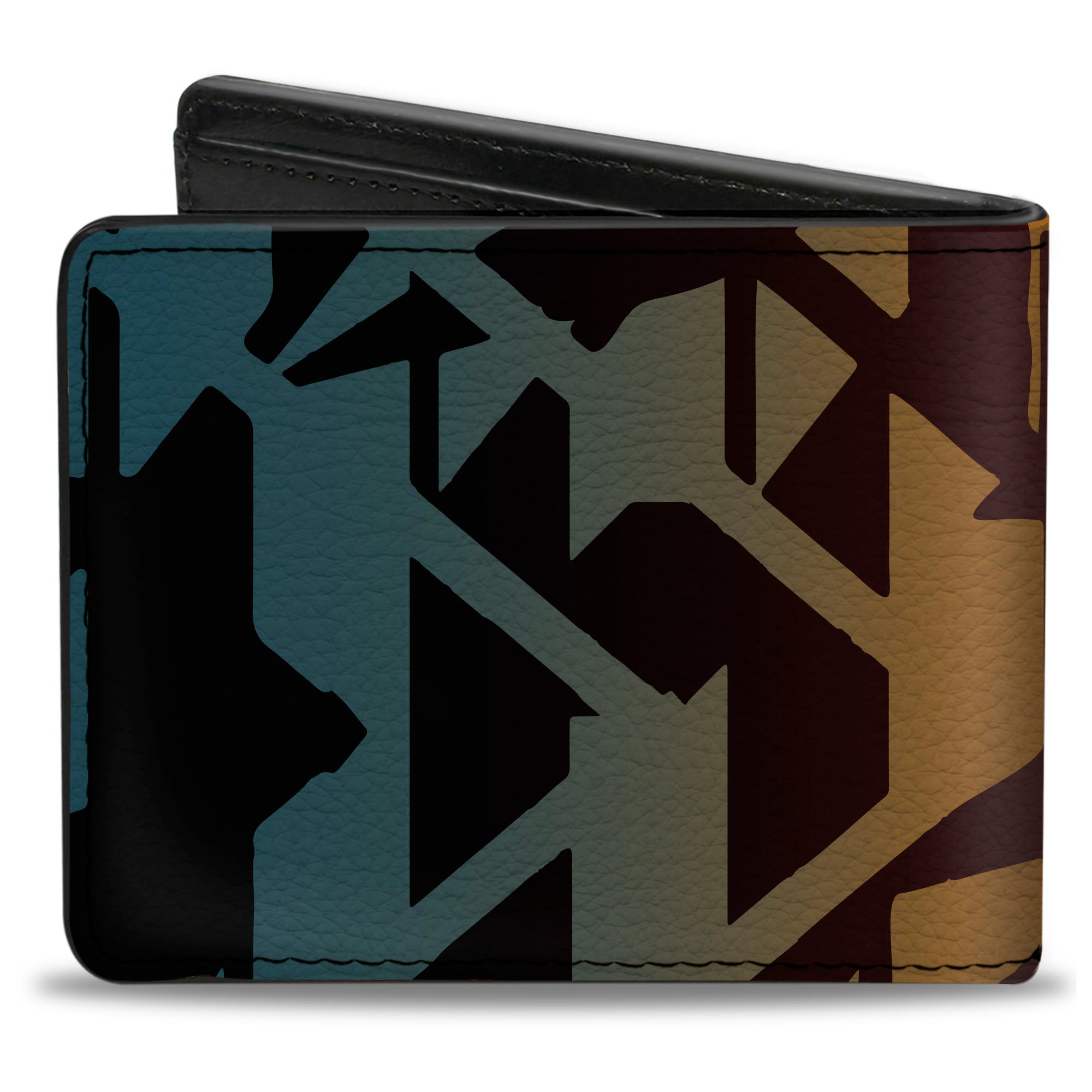 Bi-Fold Wallet - Geometric Transition Blues Reds Orange Yellows Bi-Fold Wallets Buckle-Down