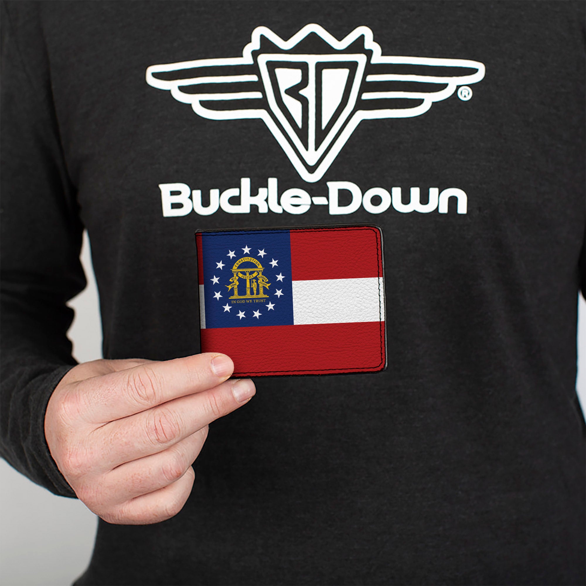 Bi-Fold Wallet - Georgia Flags Black Bi-Fold Wallets Buckle-Down