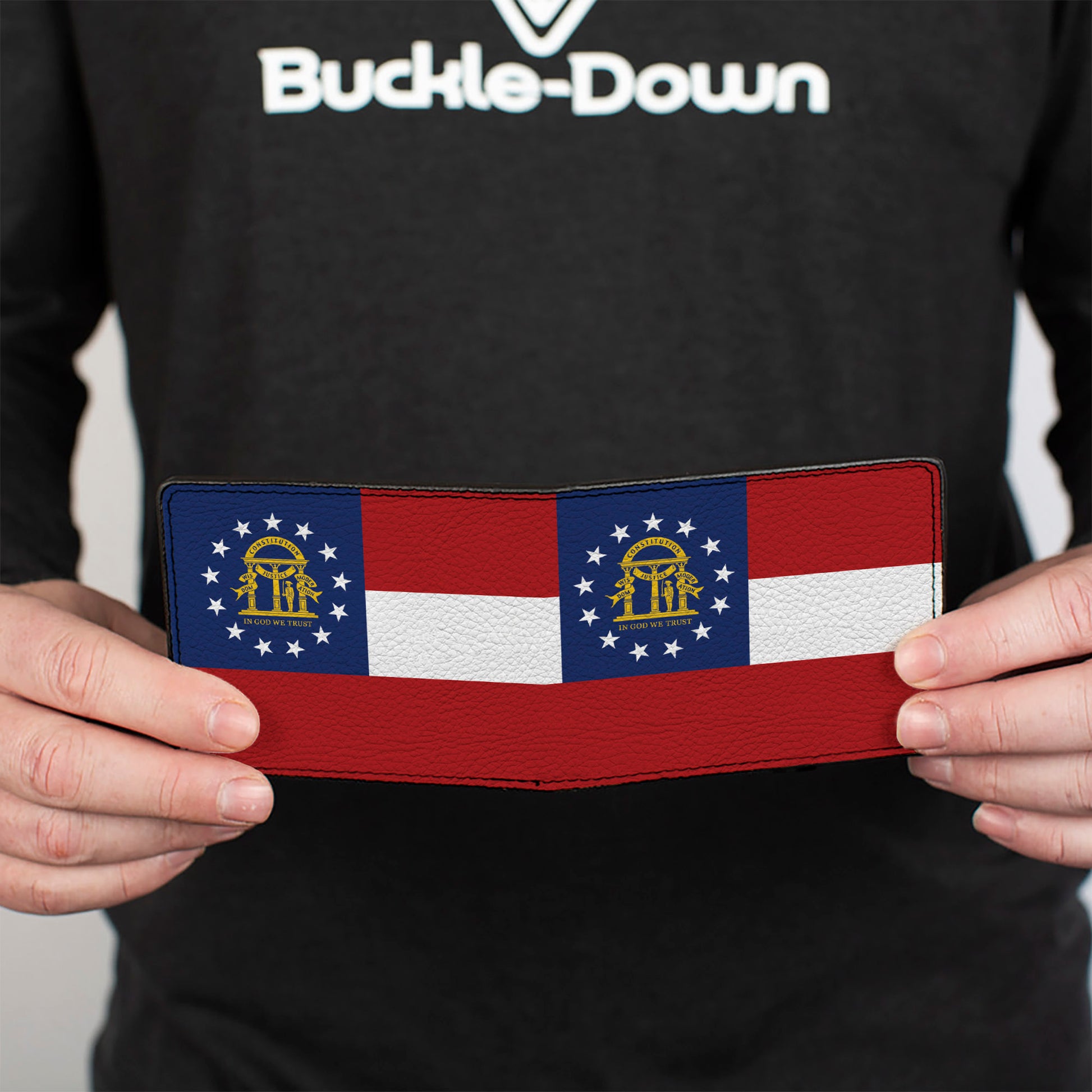 Bi-Fold Wallet - Georgia Flags Black Bi-Fold Wallets Buckle-Down