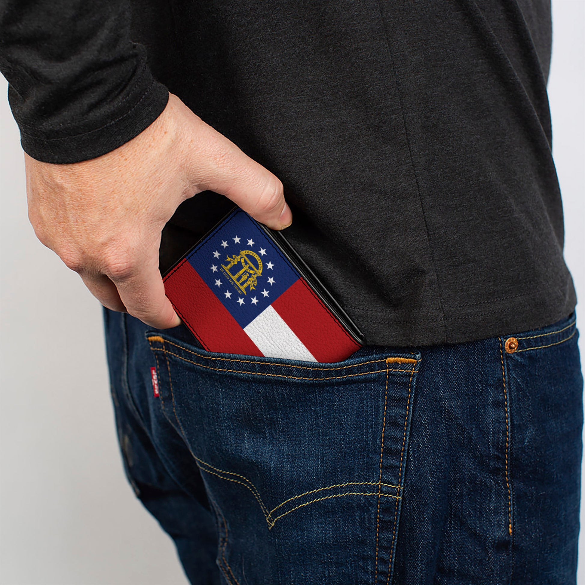 Bi-Fold Wallet - Georgia Flags Black Bi-Fold Wallets Buckle-Down