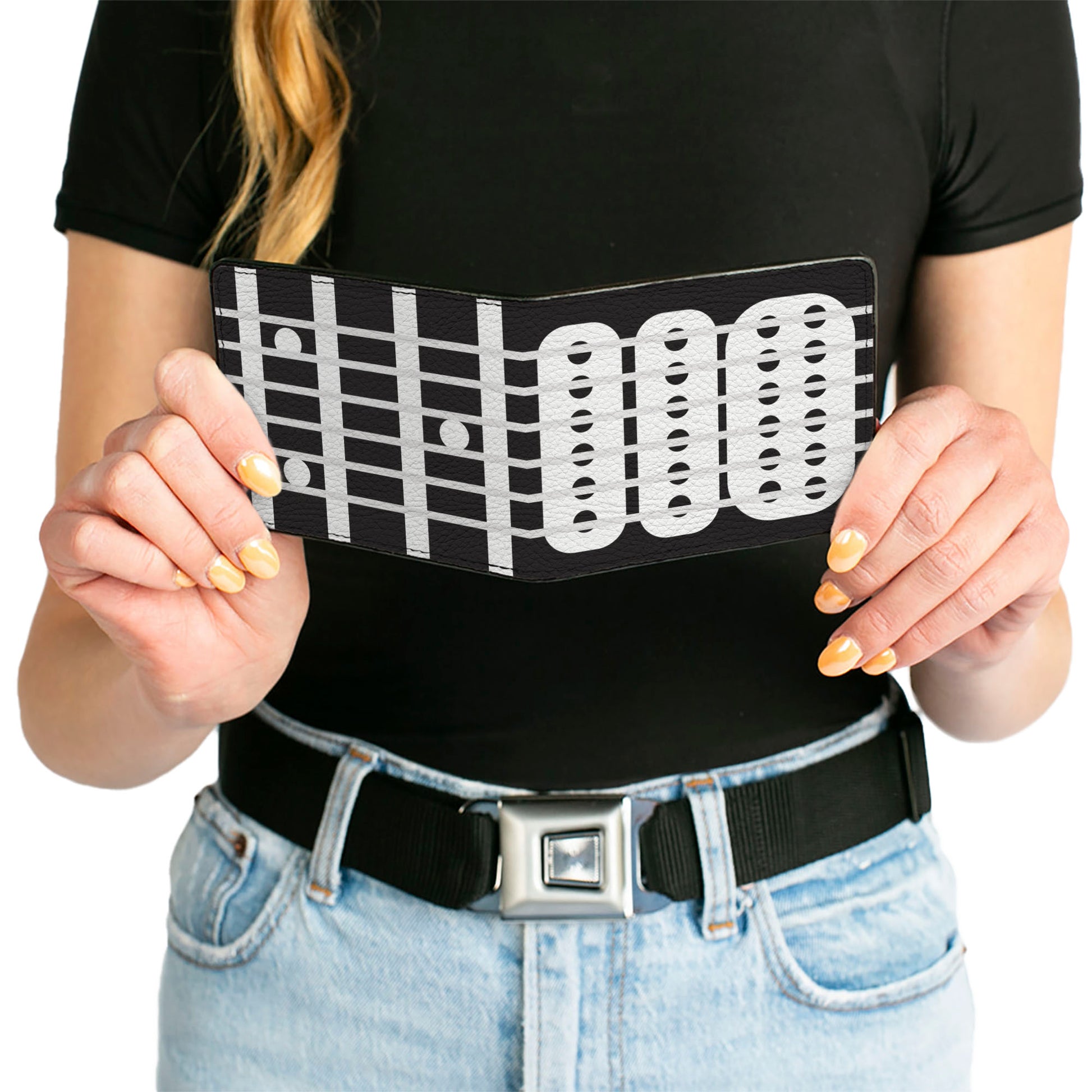 Bi-Fold Wallet - Guitar Neck Black White Bi-Fold Wallets Buckle-Down