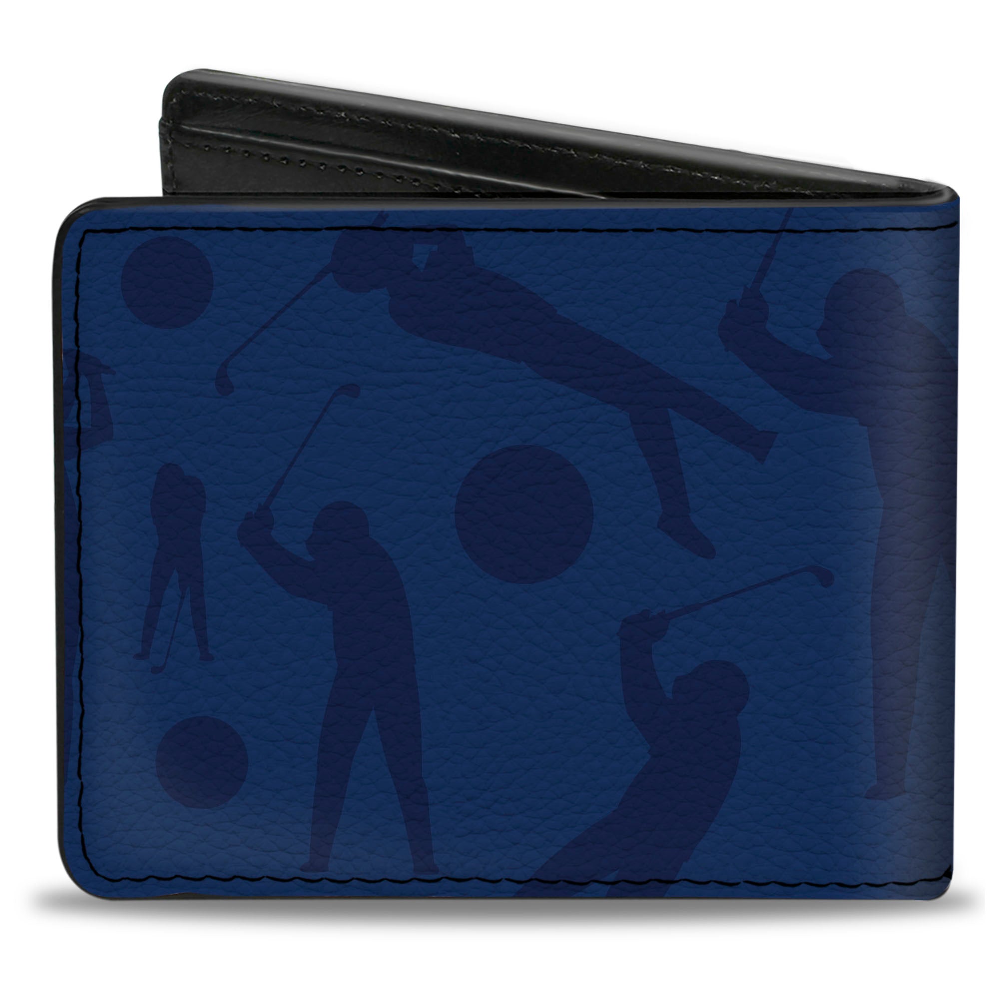 Bi-Fold Wallet - Golfing Silhouettes Collage Blues Bi-Fold Wallets Buckle-Down
