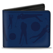 Bi-Fold Wallet - Golfing Silhouettes Collage Blues Bi-Fold Wallets Buckle-Down