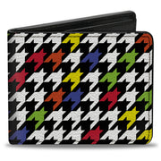 Bi-Fold Wallet - Houndstooth Black White Multi Neon Bi-Fold Wallets Buckle-Down