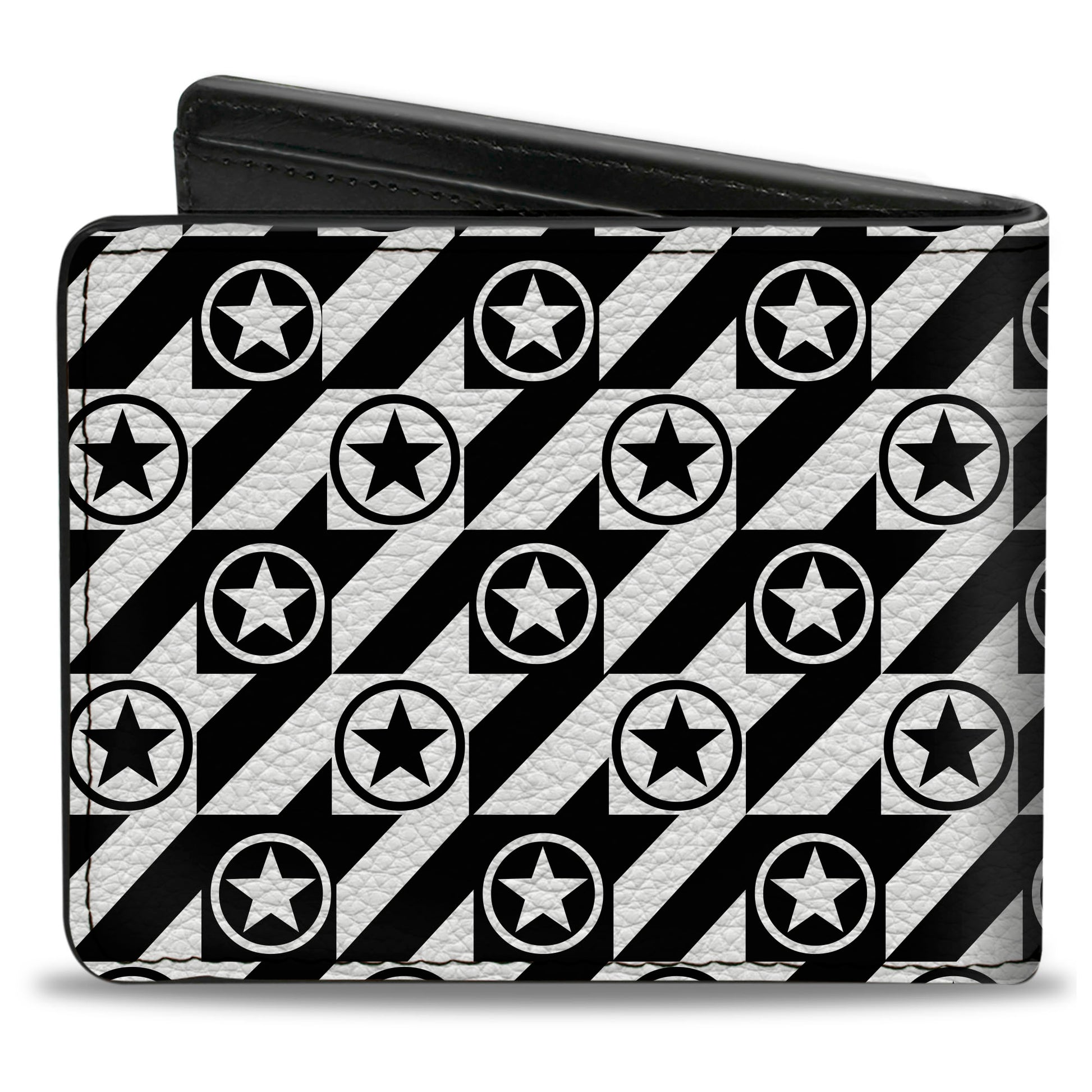 Bi-Fold Wallet - Houndstooth Star Black White Bi-Fold Wallets Buckle-Down