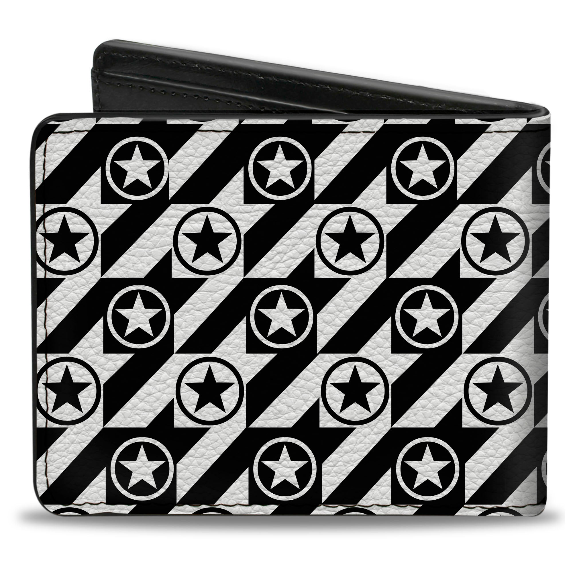 Bi-Fold Wallet - Houndstooth Star Black White Bi-Fold Wallets Buckle-Down