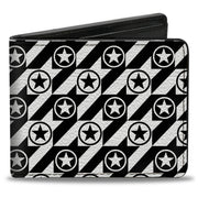 Bi-Fold Wallet - Houndstooth Star Black White Bi-Fold Wallets Buckle-Down