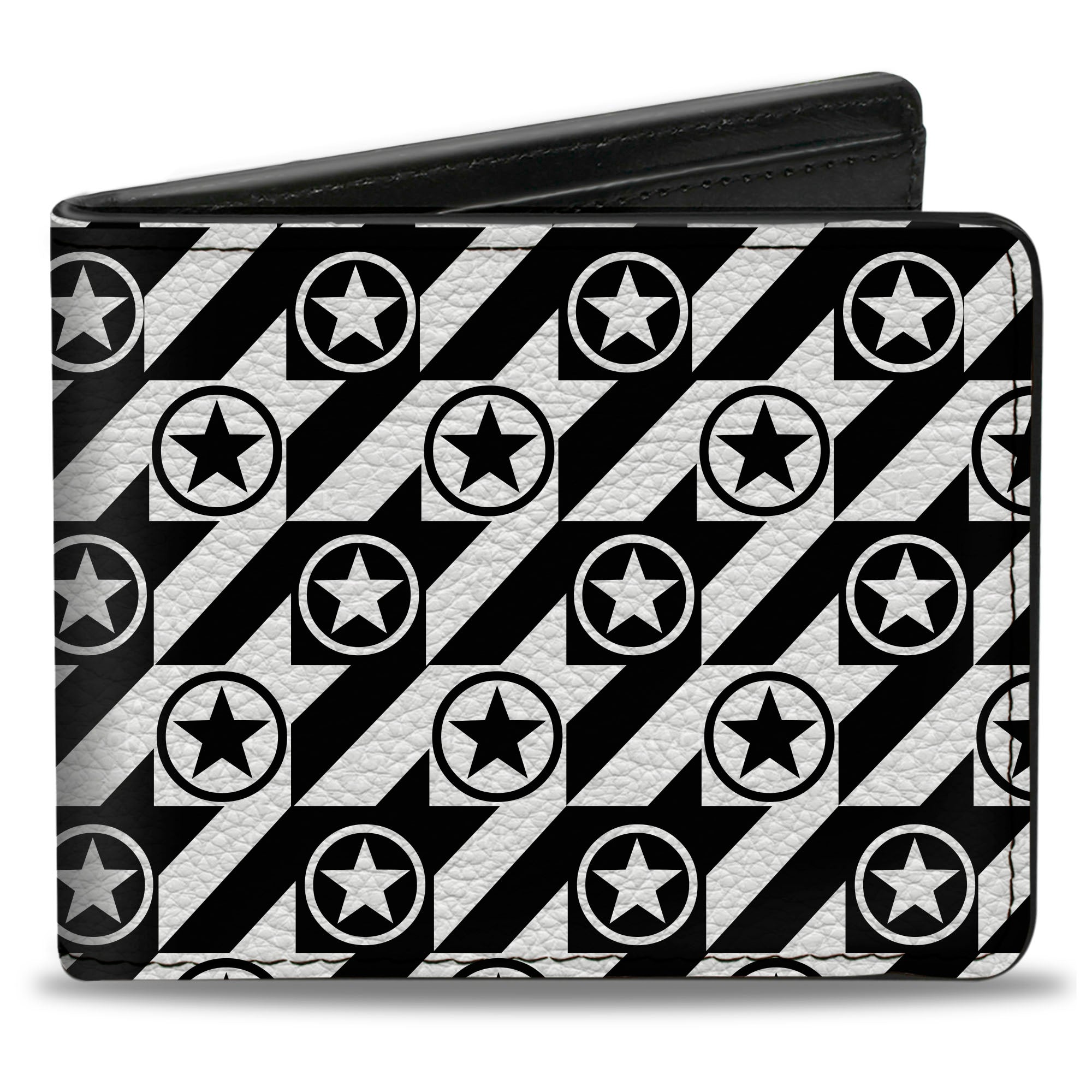 Bi-Fold Wallet - Houndstooth Star Black White Bi-Fold Wallets Buckle-Down