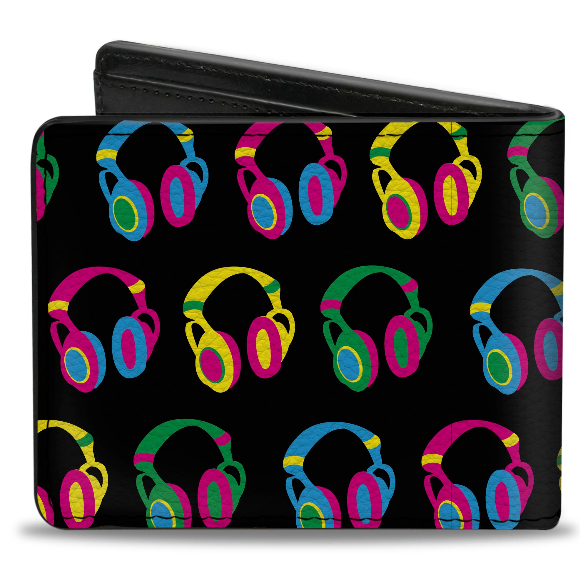 Bi-Fold Wallet - Headphones Black/Neon