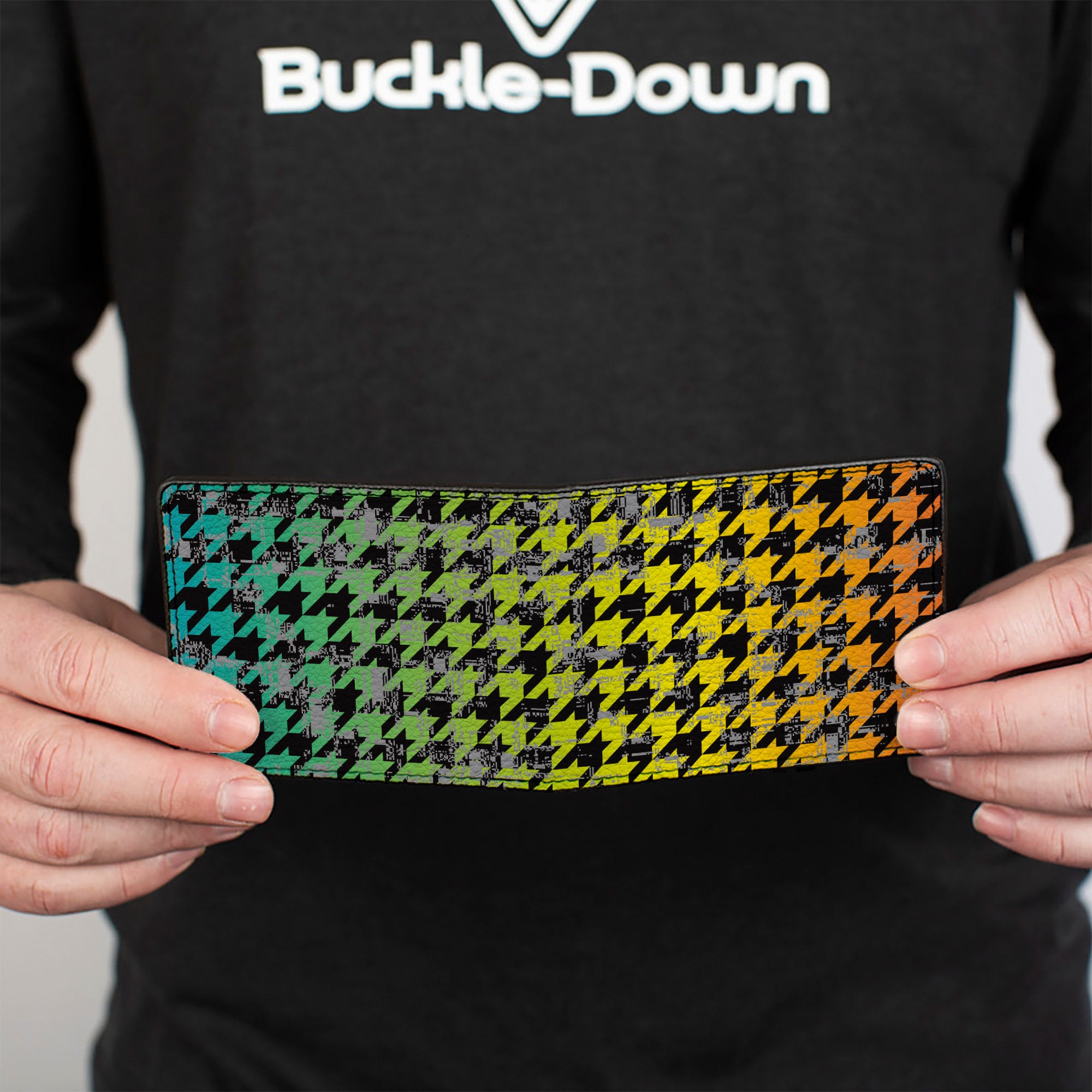 Bi-Fold Wallet - Houndstooth Black Rainbow Bi-Fold Wallets Buckle-Down