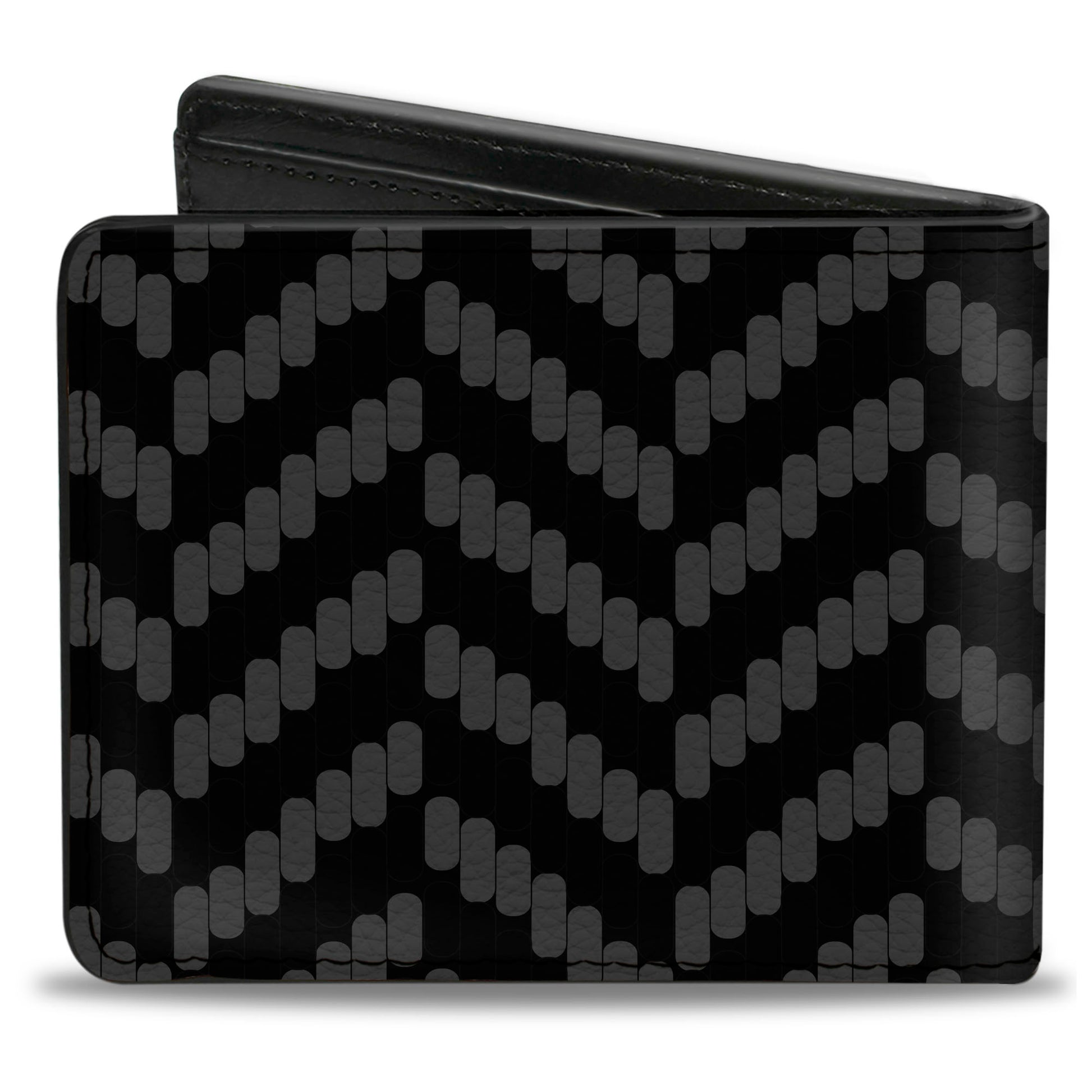 Bi-Fold Wallet - Herringbone Jagged Black Gray Bi-Fold Wallets Buckle-Down