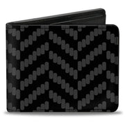 Bi-Fold Wallet - Herringbone Jagged Black Gray Bi-Fold Wallets Buckle-Down