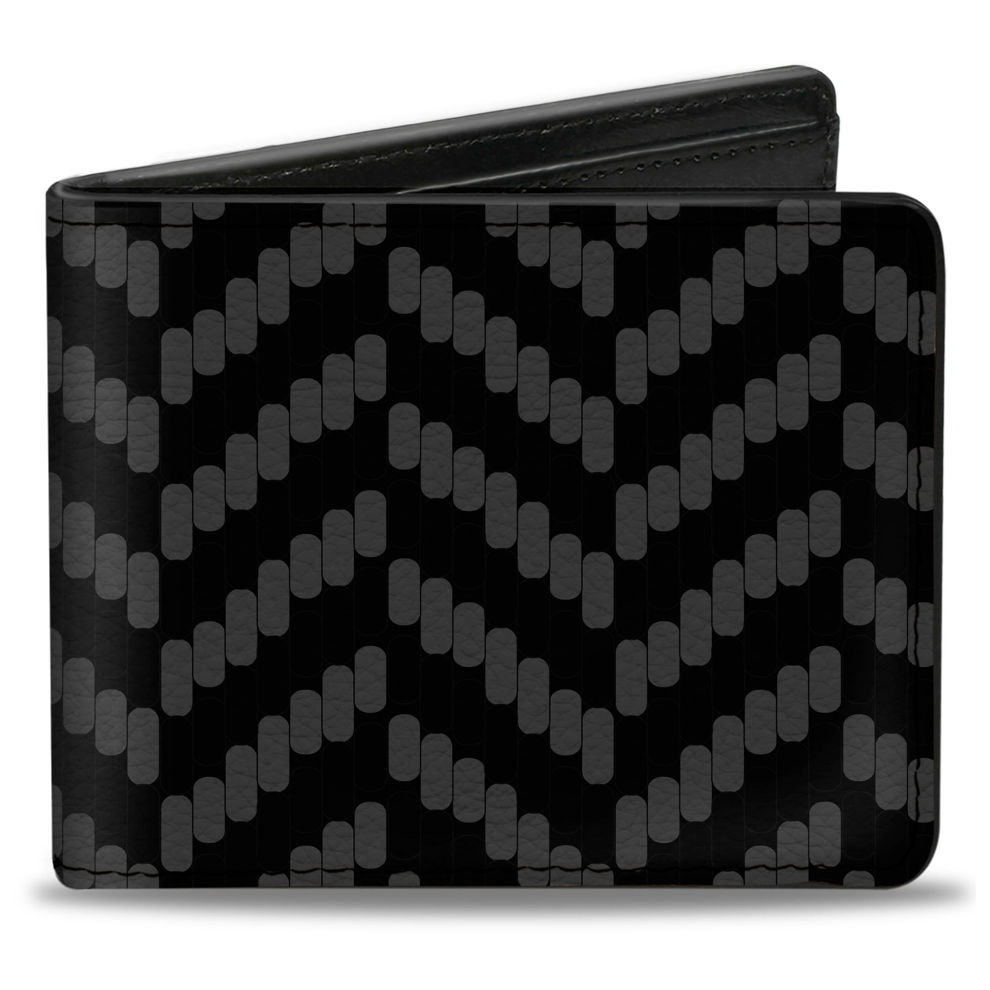 Bi-Fold Wallet - Herringbone Jagged Black Gray Bi-Fold Wallets Buckle-Down