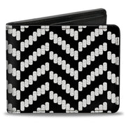 Bi-Fold Wallet - Herringbone Jagged Black White Bi-Fold Wallets Buckle-Down