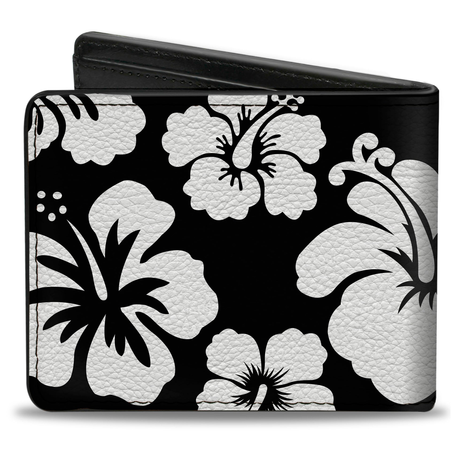 Bi-Fold Wallet - Hibiscus Black White Bi-Fold Wallets Buckle-Down