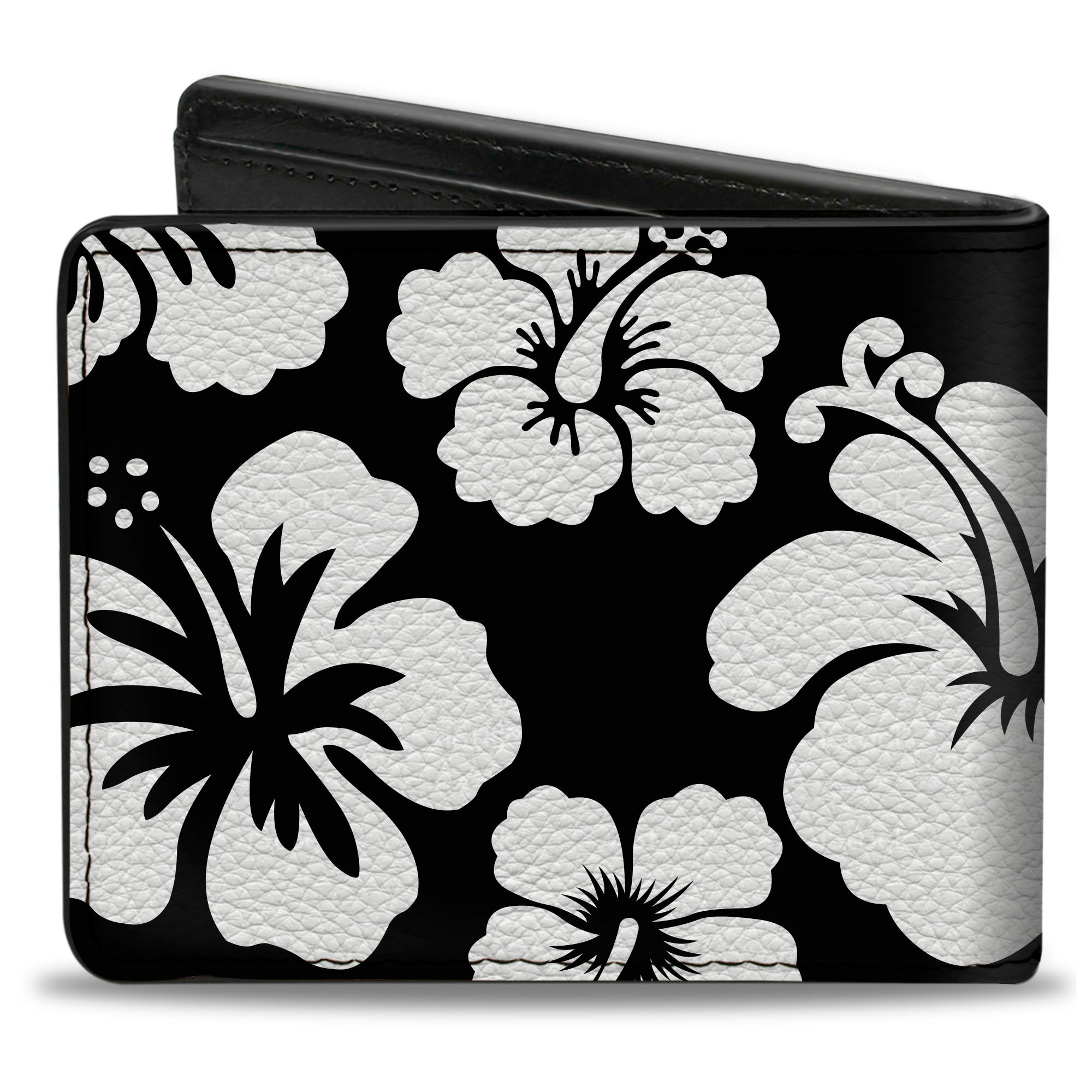 Bi-Fold Wallet - Hibiscus Black White Bi-Fold Wallets Buckle-Down