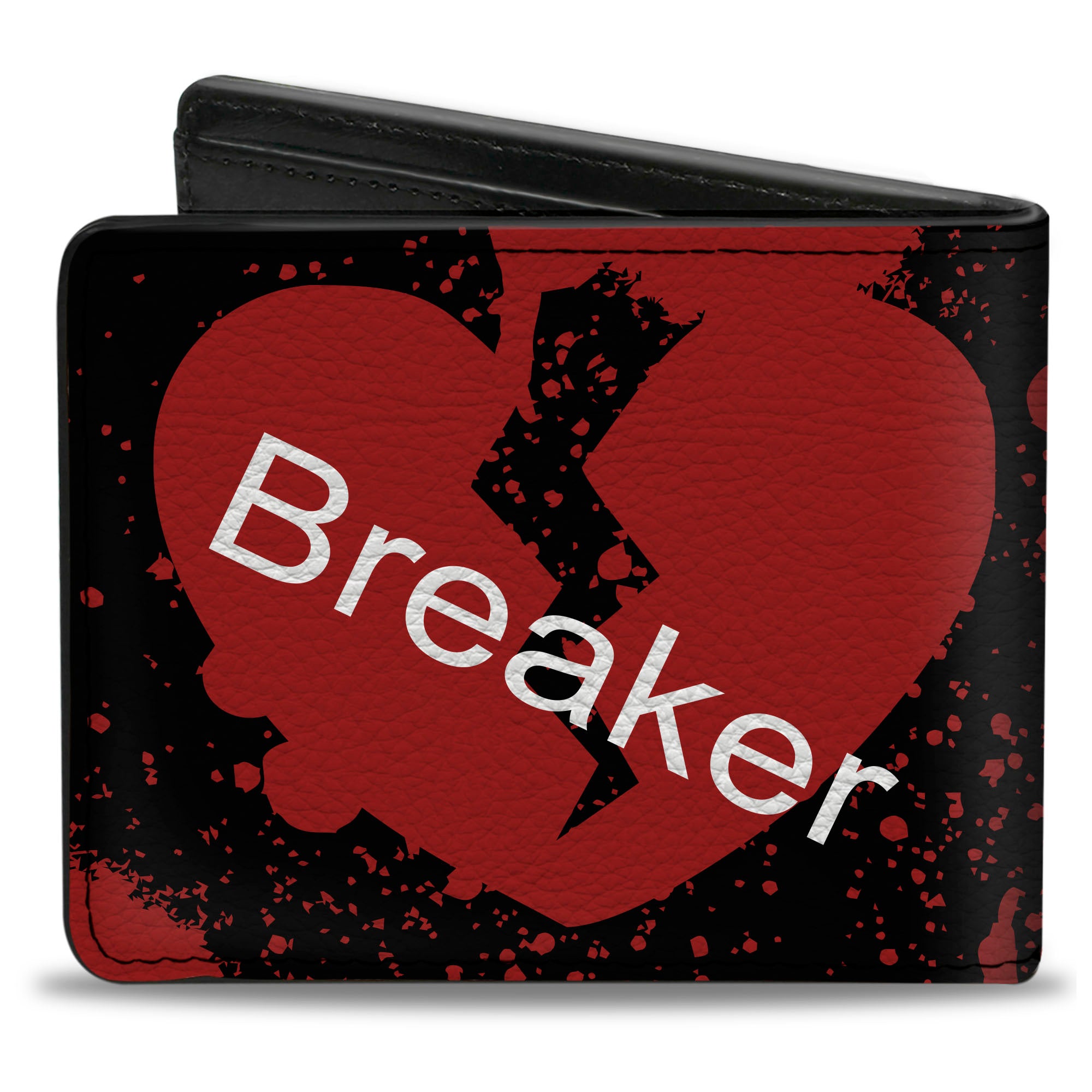Bi-Fold Wallet - Heart Breaker Black White Red Bi-Fold Wallets Buckle-Down