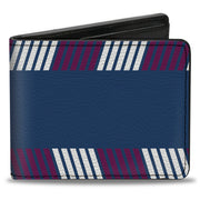 Bi-Fold Wallet - Hash Mark Stripe Turquoise Fuchsia White Bi-Fold Wallets Buckle-Down