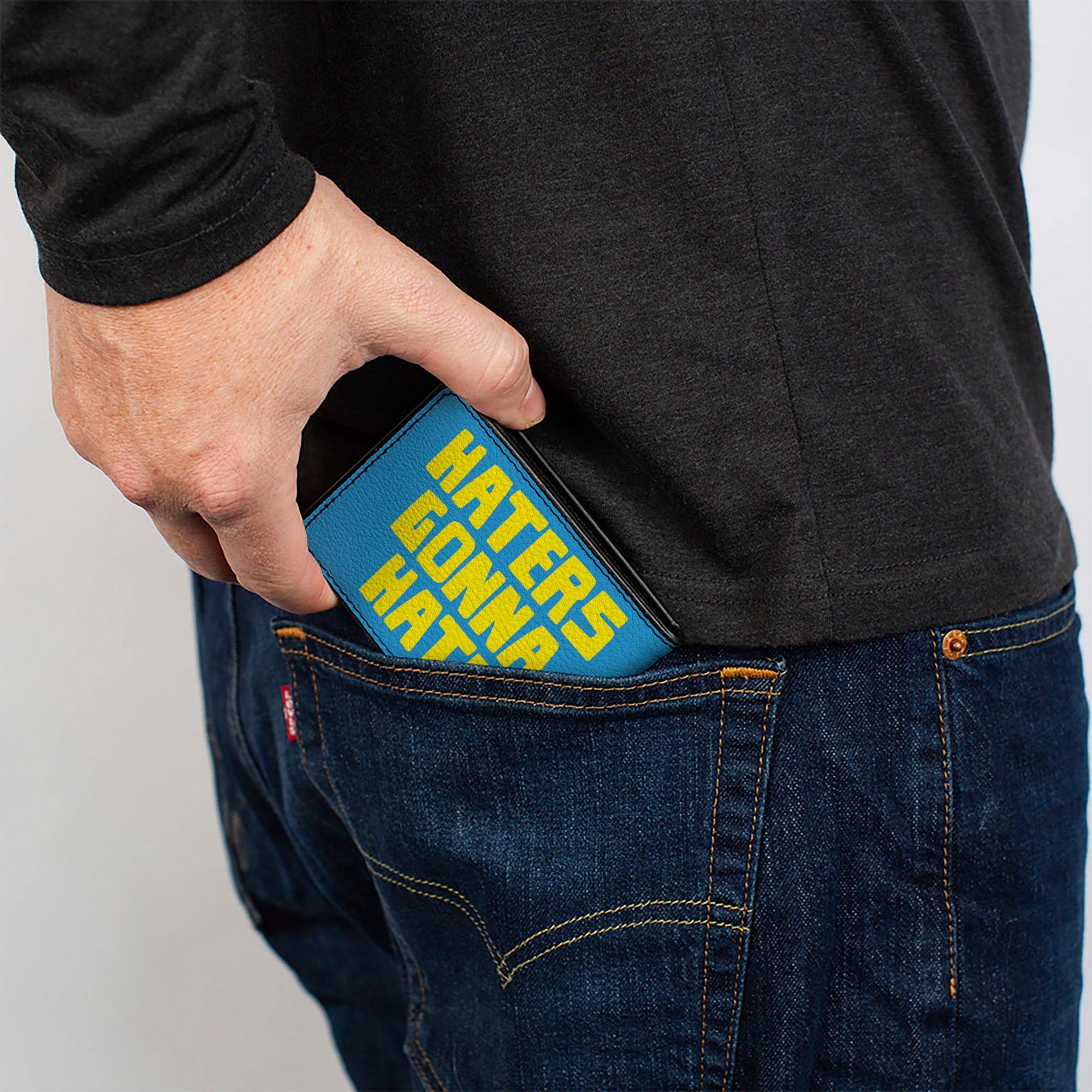 Bi-Fold Wallet - HATERS GONNA HATE Turquoise Yellow Bi-Fold Wallets Buckle-Down