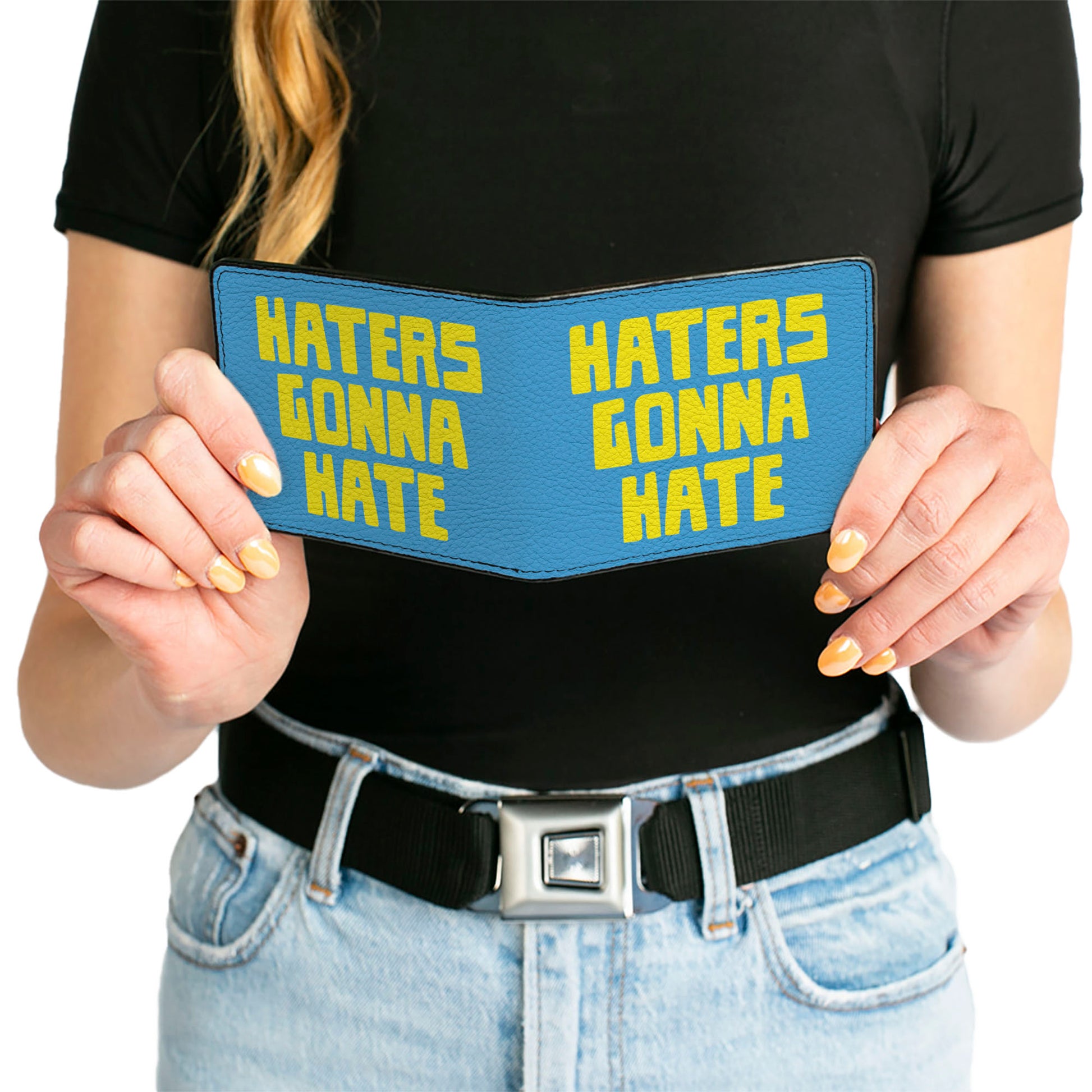 Bi-Fold Wallet - HATERS GONNA HATE Turquoise Yellow Bi-Fold Wallets Buckle-Down
