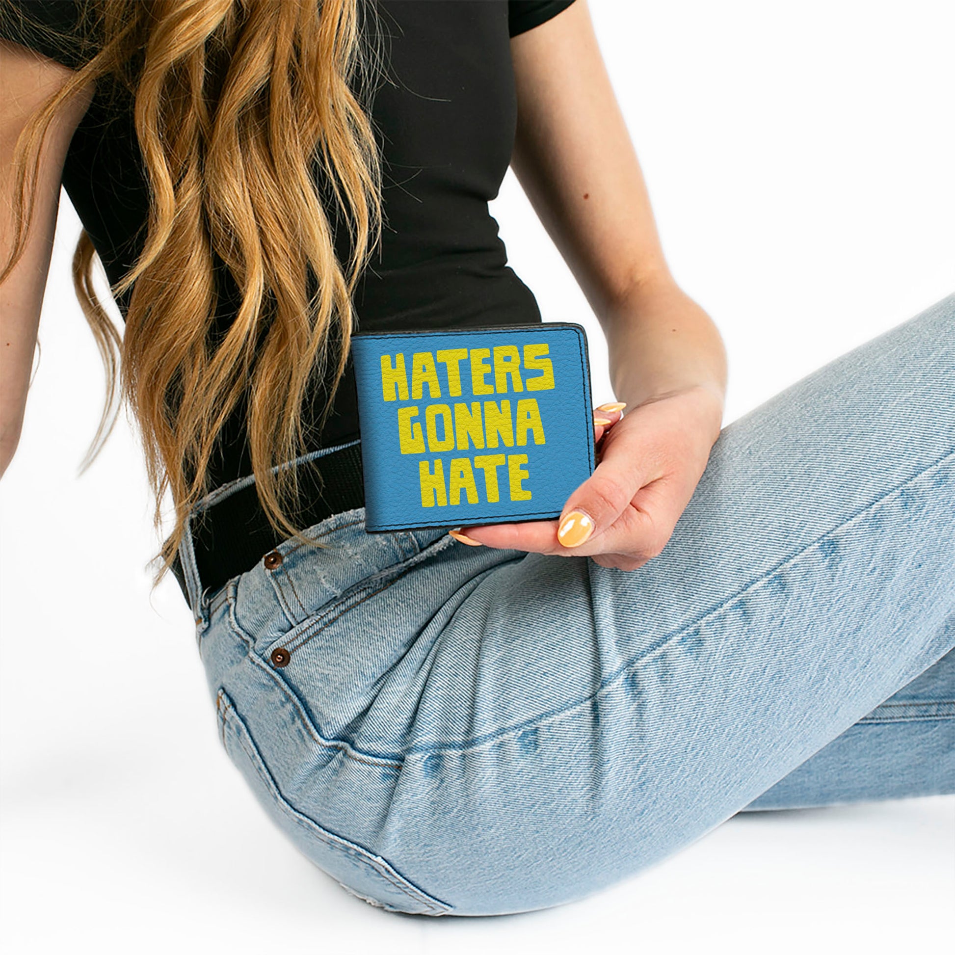 Bi-Fold Wallet - HATERS GONNA HATE Turquoise Yellow Bi-Fold Wallets Buckle-Down