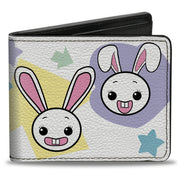 Bi-Fold Wallet - Happy Sad Bunnies & Stars White Pastel Bi-Fold Wallets Buckle-Down