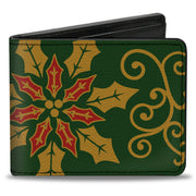 Bi-Fold Wallet - Holiday Holly Green Gold Red Bi-Fold Wallets Buckle-Down