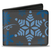 Bi-Fold Wallet - Holiday Snowflakes Gray Blue Bi-Fold Wallets Buckle-Down