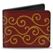 Bi-Fold Wallet - Holiday Trim Swirls Red Gold Bi-Fold Wallets Buckle-Down