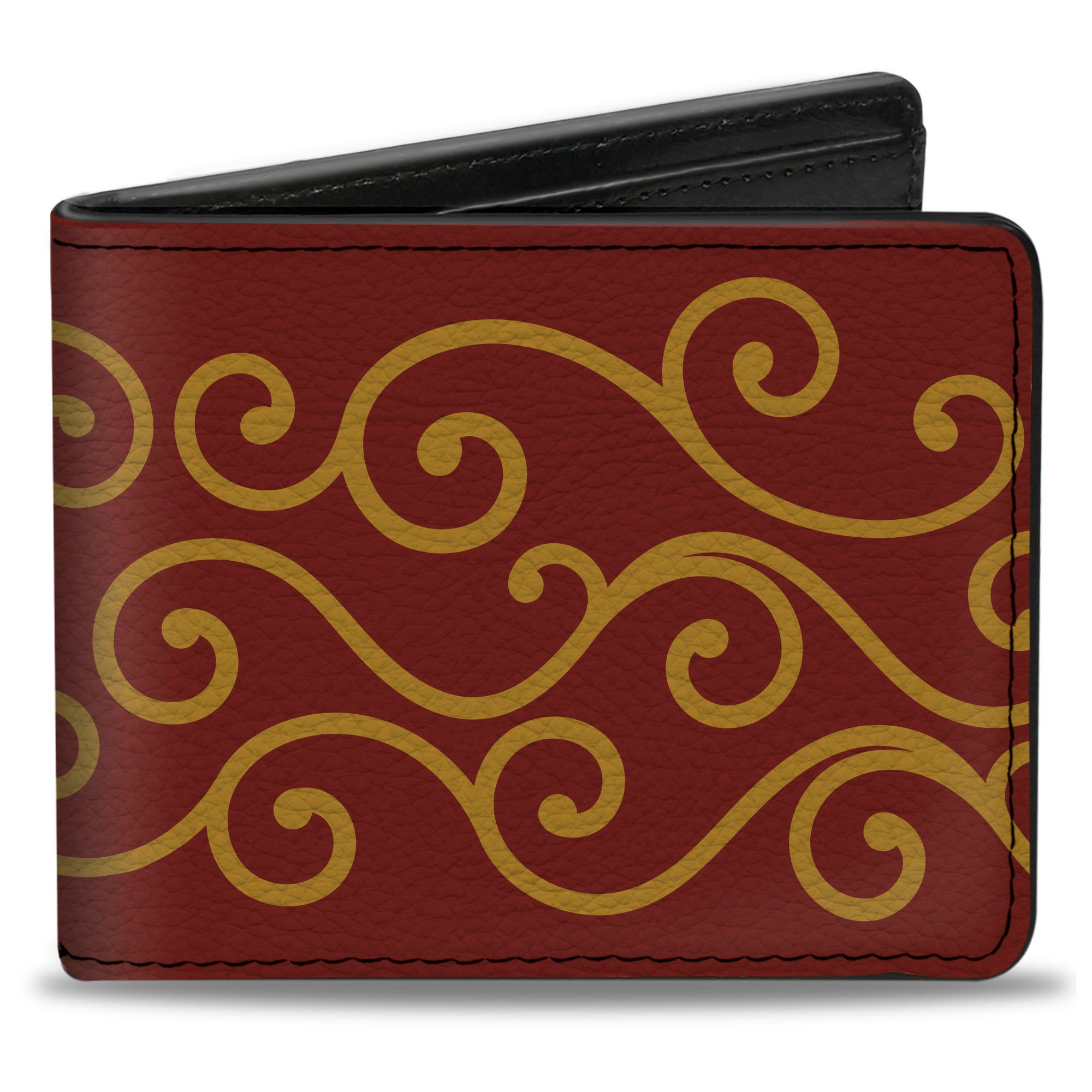 Bi-Fold Wallet - Holiday Trim Swirls Red Gold Bi-Fold Wallets Buckle-Down