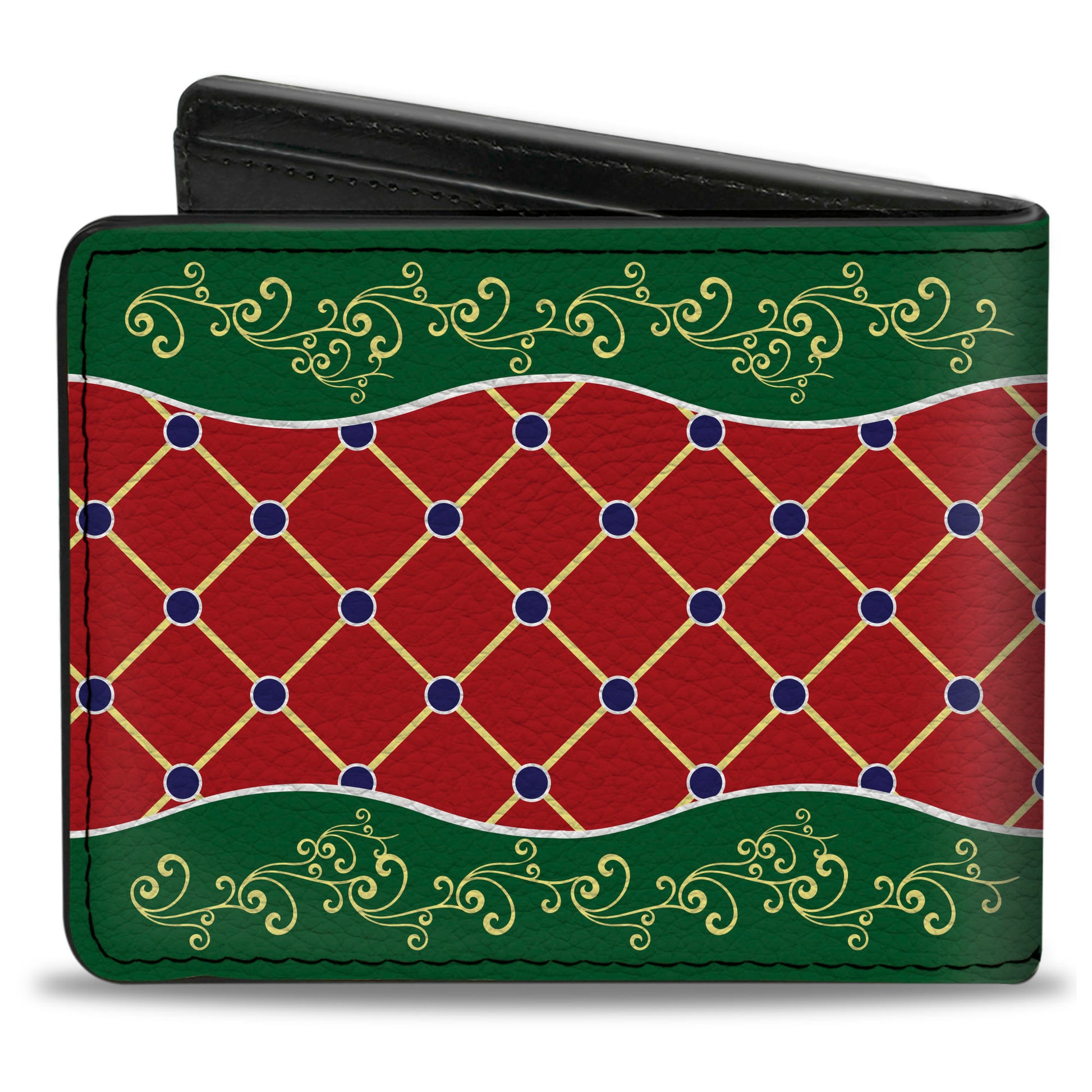Bi-Fold Wallet - Holiday Trim Stripe Green Red Bi-Fold Wallets Buckle-Down