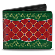 Bi-Fold Wallet - Holiday Trim Stripe Green Red Bi-Fold Wallets Buckle-Down