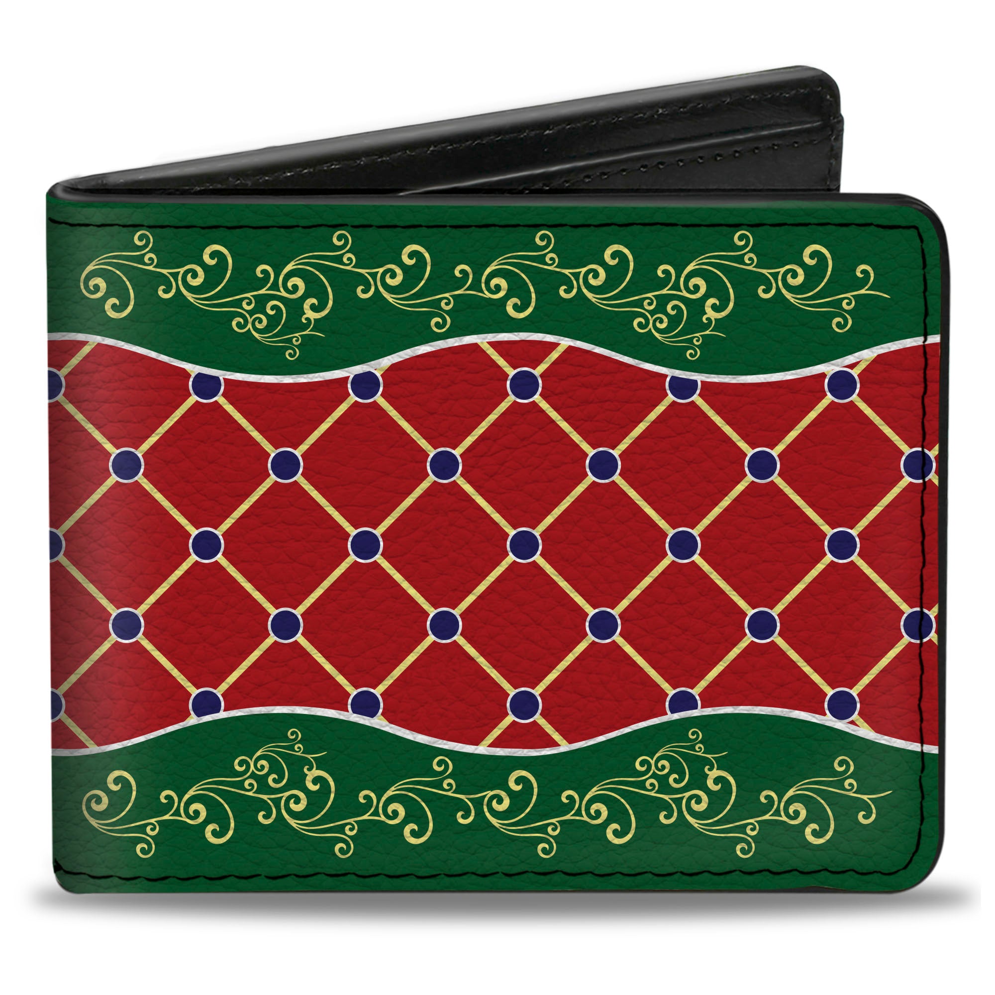 Bi-Fold Wallet - Holiday Trim Stripe Green Red Bi-Fold Wallets Buckle-Down