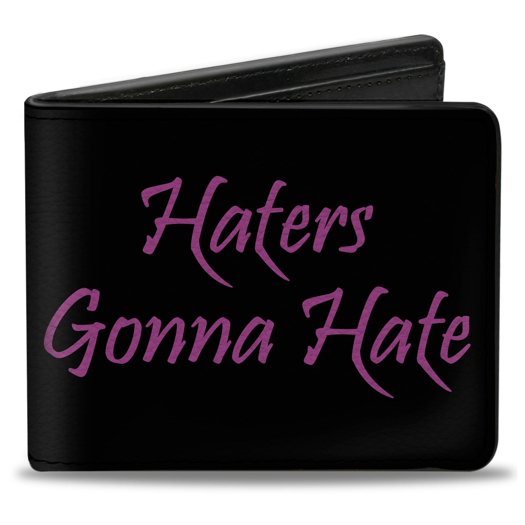 Bi-Fold Wallet - Haters Gonna Hate w Gem Black Fuchsia Bi-Fold Wallets Buckle-Down