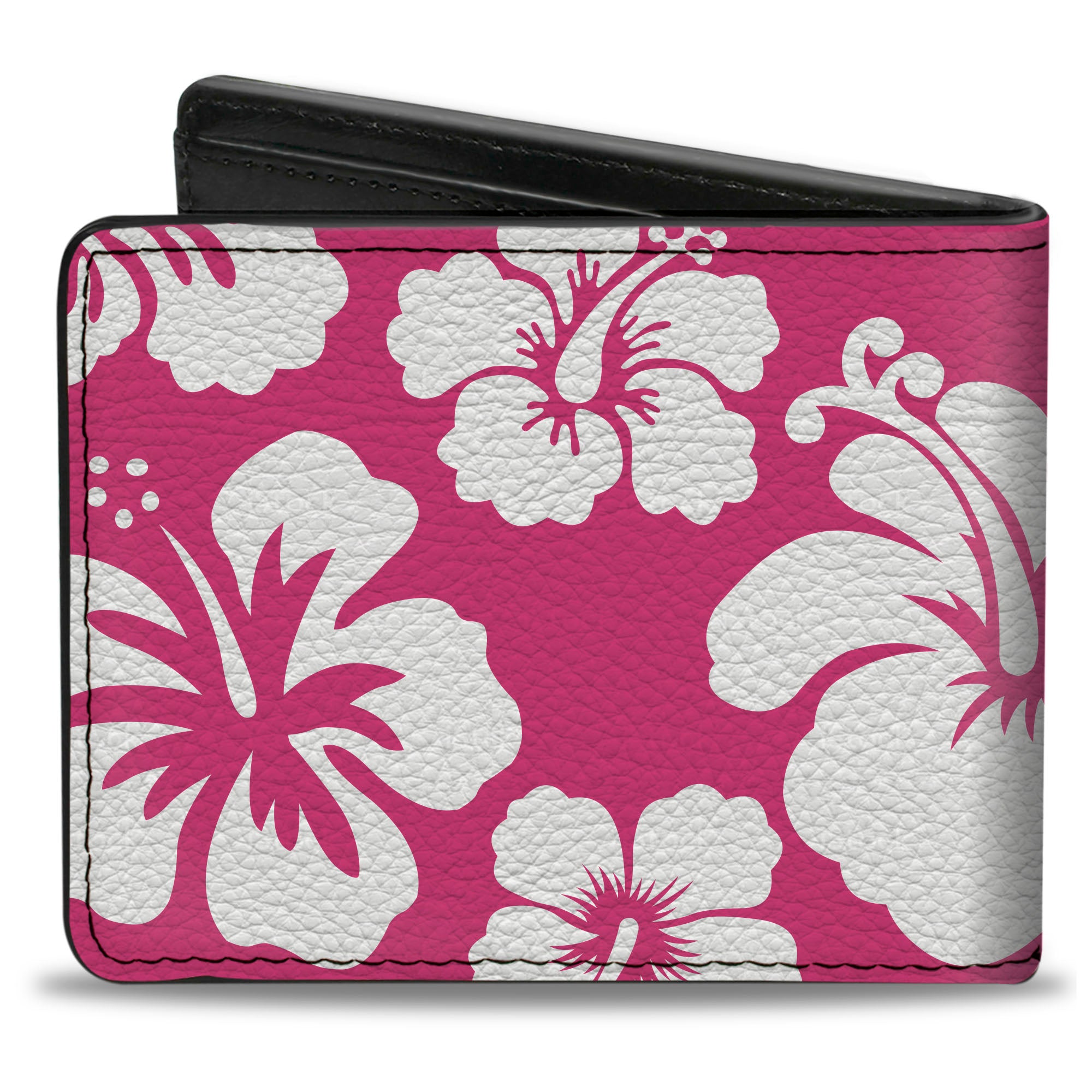 Bi-Fold Wallet - Hibiscus Neon Pink White Bi-Fold Wallets Buckle-Down
