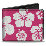 Bi-Fold Wallet - Hibiscus Neon Pink White Bi-Fold Wallets Buckle-Down
