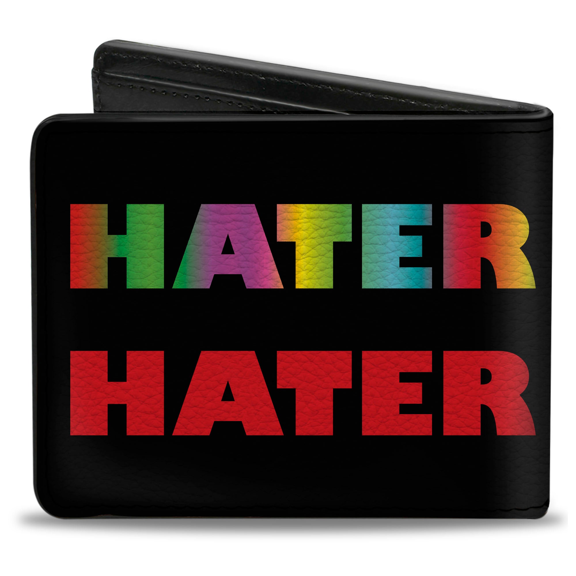 Bi-Fold Wallet - HATER Black Red Rainbow Fade Bi-Fold Wallets Buckle-Down