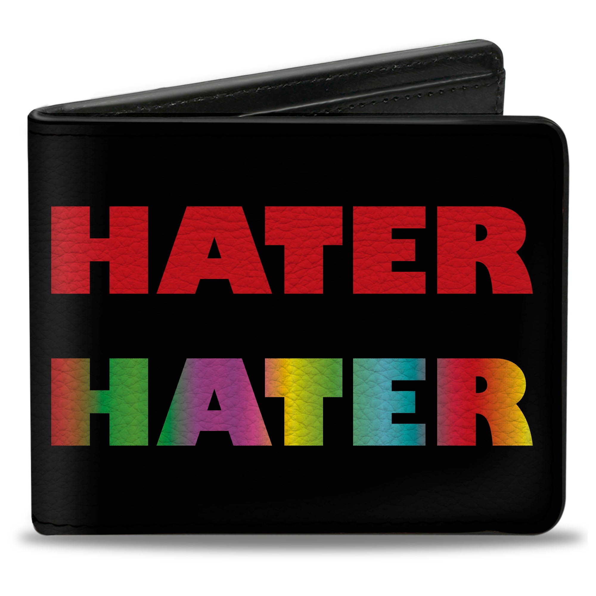 Bi-Fold Wallet - HATER Black Red Rainbow Fade Bi-Fold Wallets Buckle-Down